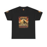 Graphic Tee — "God Money Power" Pyramid Vintage Religion Streetwear