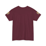 Graphic Tee — "God Money Power" Gold Crest T-Shirt