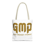 GMP 'God Money Power' Gold Logo Tote Bag - Inspirational Christian Canvas Tote