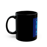 Black Ceramic Mug — Blue 'Good Money Power' Urban Graphic Coffee Cup (11oz/15oz)