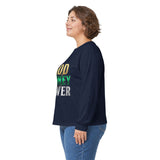 God Money Power Long Sleeve Tee — Inspirational Faith & Wealth Graphic Shirt