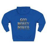 God Money Power Hoodie — Motivational Faith & Wealth Graphic Hoodie