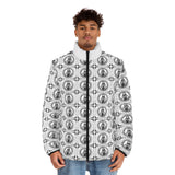 Men's Puffer Jacket — Vintage Test Pattern All-Over Print