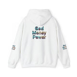 God Money Power Hoodie — Inspirational Graphic Pullover with Script on Sleeves