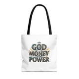 God Money Power Tote Bag — Inspirational Faith & Prosperity Canvas Tote