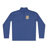 Quarter-Zip Pullover — Gold Money Prayer Art Deco Chest & Back Design