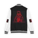 Letterman Jacket — Gothic Nun "I Feel No Pain" Red & White Varsity Jacket