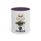 God Money Power Accent Coffee Mug — Inspirational Faith & Wealth Design (11/15 oz)