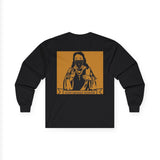 Long Sleeve Tee — 'God Money Power' Masked Saint Graphic
