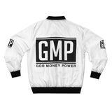 GMP 'God Money Power' White Bomber Jacket — Logo Streetwear