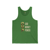 GVP Gold Text Tank — "God Money Power" Graphic Tank Top