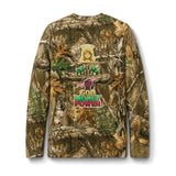 Camo Long Sleeve Tee — "God Money Power" Pocket Tee (Outdoor Hunting Vibe)
