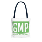 GMP 'God Money Power' Tote Bag - Bold Green Logo Canvas Tote