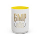 GMP Gold Accent Coffee Mug – "God Money Power" Inspirational Ceramic Cup