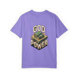 God Power T-Shirt — Faith Graphic Tee with Vintage Tank Illustration