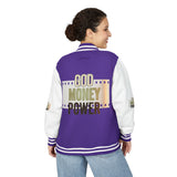 Letterman Jacket — 'God Money Power' Retro Varsity Jacket