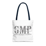 GMP "God Money Power" Printed Tote Bag — Faith & Finance Canvas Tote