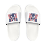 Slide Sandals — Patriotic Skull & Flag Adjustable-Strap Slides for Men