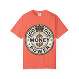 God Money Power T-Shirt — Crown Emblem Graphic Tee (God • Money • Power)