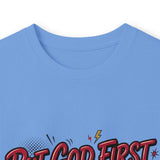 Inspirational Long Sleeve Tee — “Put God First, Hustle for the Money, Put Yourself in Power”