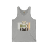 God Money Power Tank Top – Inspirational Faith & Hustle Graphic Tank