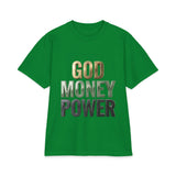 God Money Power T‑Shirt — Bold Faith & Hustle Graphic Tee