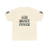 God Money Power Tee — Graphic Faith & Wealth Statement T‑Shirt