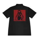 Men's Polo Shirt — 'God Money Power' Red Graphic Jesus Design