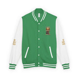 Letterman Jacket — 'GOD MONEY POWER' Red & White Varsity Jacket