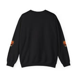 Halloween Pumpkin Crewneck Sweatshirt- “God Money Power” — Jack-O'-Lantern Graphic