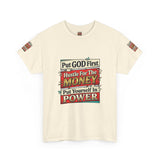 Put GOD First Hustle For The MONEY Tee - Faith & Motivation Graphic T-Shirt