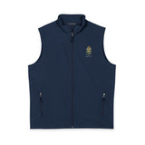 Men's Black Soft Shell Vest with Small Yellow Cartoon Logo — Lightweight Outdoor Workwear