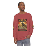 Long Sleeve T‑Shirt — "God Money Power" Pyramid Graphic