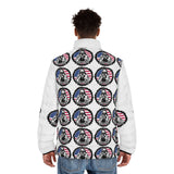 Men's Puffer Jacket — Patriotic American Seal Graphic All-Over Print