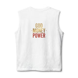 Muscle Tank — Retro 'God Money Power' Jesus Graphic Tank Top