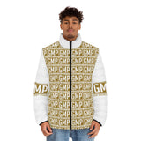 GMP Logo Puffer Jacket — Gold Repeat all-over Print