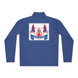 Quarter‑Zip Pullover — Patriotic 'God Never Forgets' American Flag Design