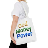 God Money Power Tote Bag — Inspirational Faith & Prosperity Canvas Tote