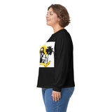 Long Sleeve Tee — Tropical Savior Graphic (Palm Trees & Sunburst)