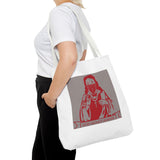 God Money Power Tote Bag - Red Graphic Religious Icon Design