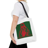 Religious Icon Tote Bag — Red & Green Saint Artwork All-Over Print