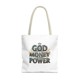 God Money Power Tote Bag — Inspirational Faith & Prosperity Canvas Tote