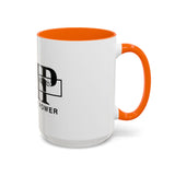 GMP "God Money Power" Accent Coffee Mug — Bold Black Scripture-Inspired Design (11/15oz)