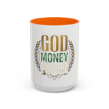Coffee Mug — "God Money Power" Inspirational Accent Mug (11/15 oz)