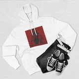 Three-Panel Fleece Hoodie — Red Icon Jesus Graphic Hoodie (I Don't Want Power Text)