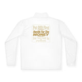 Quarter-Zip Pullover - "Put GOD First, Hustle For His Money" Christian Faith Pullover