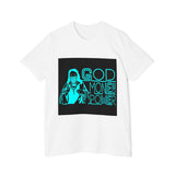 God Money Power T-Shirt — Retro Neon Graphic Tee (Front Illustration, Back Text)