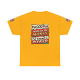 Put GOD First Hustle For The MONEY Tee - Faith & Motivation Graphic T-Shirt