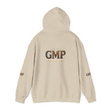 GMP Logo Hoodie — Classic White Pullover with Subtle Gold Accent