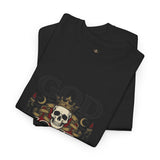 Graphic Tee — "God Money Power" Skull Design